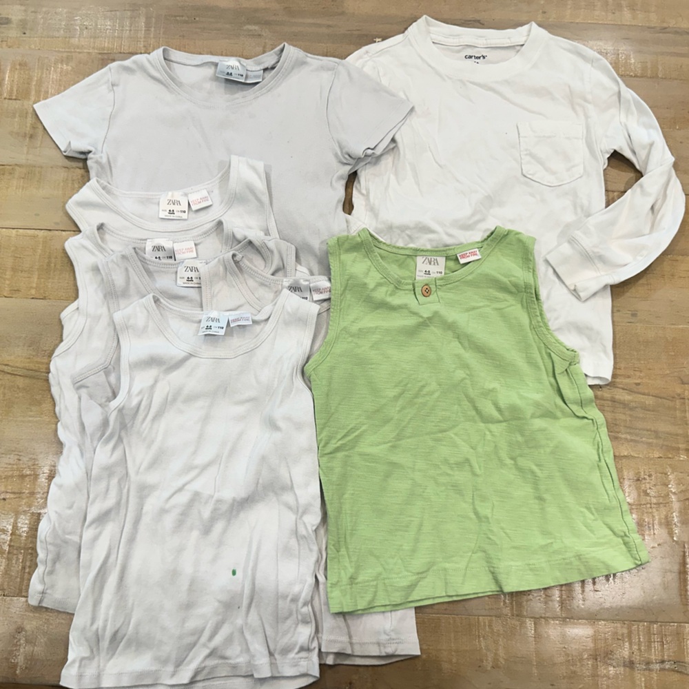 Bundle 8 toddler boys Zara white tee undershirts tops long sleeve